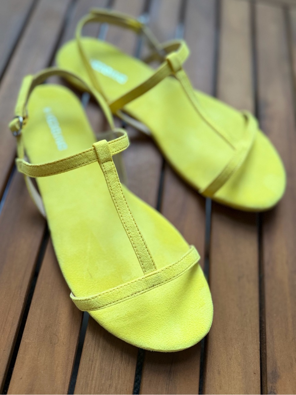 H&M Divided Yellow Suede Sandals 39 8 1/2
